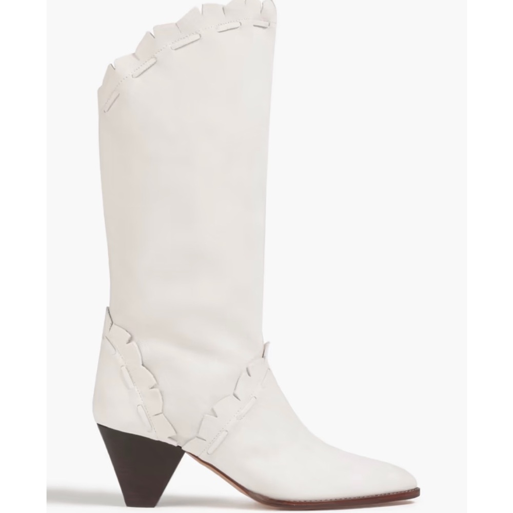 Isabel Marant White Knee-High Heeled Boots - Picture 11 of 11